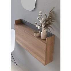 HERDASA Bureau Mural, Modèle TURIN, En Mélamine Noyer Et Graphite. -France Bureau Soldes 2022 47464267 4