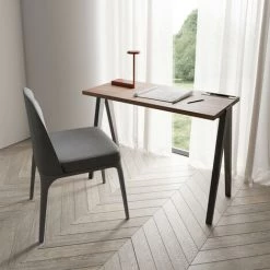 HERDASA Bureau, Modèle COLMAR, En Mélamine Noyer Avec Pieds Et Plateau En Hêtre Massif Laqués. - Graphite 10 HERDASA Bureau, Modèle COLMAR, En Mélamine Noyer Avec Pieds Et Plateau En Hêtre Massif Laqués. - Graphite -France Bureau Soldes 2022 47464308 4