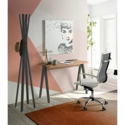 HERDASA Bureau, Modèle COLMAR, En Mélamine Noyer Avec Pieds Et Plateau En Hêtre Massif Laqués. - Graphite 11 HERDASA Bureau, Modèle COLMAR, En Mélamine Noyer Avec Pieds Et Plateau En Hêtre Massif Laqués. - Graphite -France Bureau Soldes 2022 47464308 5