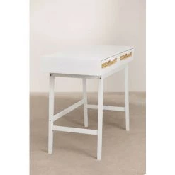 Bureau En Bois Ralik Colors Design SKLUM Bois De Paulownia - Osier - Blanc -France Bureau Soldes 2022 47517360 4