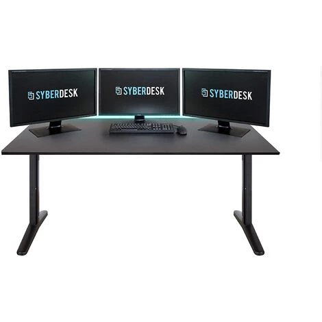 SYBERDESK Bureau Gaming ULTRA XXL - 165 X 68 X 74-75 Cm - Ordinateur Bureau De Jeu Avec LED - Systeme De Gestion Des C�bles Dans Le Cadre - Noir - Gaming Desk - Noir 3 SYBERDESK Bureau Gaming ULTRA XXL - 165 X 68 X 74-75 Cm - Ordinateur Bureau De Jeu Avec LED - Systeme De Gestion Des C�bles Dans Le Cadre - Noir - Gaming Desk - Noir