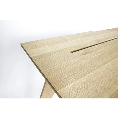 SYBERDESK Bureau En Bois De Chene Massif - Bureau D'ordinateur - Bureau En Bois - Bureau De Bureau - Bureau Sur Mesure - Bureau De Bureau - 132 X 65 X 72h - Naturel 6 SYBERDESK Bureau En Bois De Chene Massif - Bureau D'ordinateur - Bureau En Bois - Bureau De Bureau - Bureau Sur Mesure - Bureau De Bureau - 132 X 65 X 72h - Naturel – Image 4