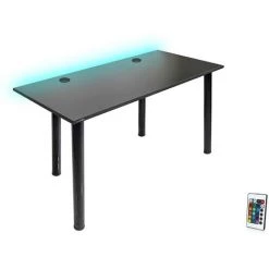 Bureau Gaming SyberDesk Bureau De Jeu Pour Gamers 105 Cm X 65 Cm � Bureau D'ordinateur Pour Bureau A Domicile � Petit Bureau Avec Lumieres LED � Bureau Noir Pour Jeu Avec Organiseurs De C�bles - Noir -France Bureau Soldes 2022 47523808 5