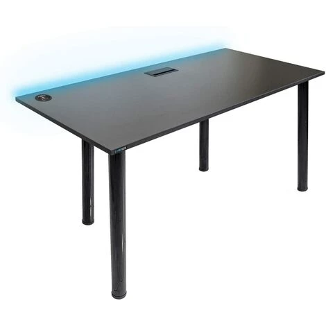 Bureau Gaming Pour Les Gamers Noir - Gaming Desk 132 X 65 Cm - Syberdesk- Ordinateur Bureau De Jeu Avec LED Et Port USB Pour Les Joueurs - Bureau A Domicile - Noir 3 Bureau Gaming Pour Les Gamers Noir - Gaming Desk 132 X 65 Cm - Syberdesk- Ordinateur Bureau De Jeu Avec LED Et Port USB Pour Les Joueurs - Bureau A Domicile - Noir