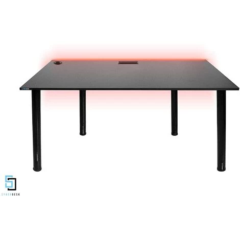 Bureau Gaming Pour Les Gamers Noir - Gaming Desk 132 X 65 Cm - Syberdesk- Ordinateur Bureau De Jeu Avec LED Et Port USB Pour Les Joueurs - Bureau A Domicile - Noir 4 Bureau Gaming Pour Les Gamers Noir - Gaming Desk 132 X 65 Cm - Syberdesk- Ordinateur Bureau De Jeu Avec LED Et Port USB Pour Les Joueurs - Bureau A Domicile - Noir – Image 2