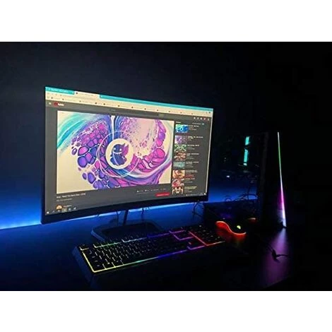 Bureau Gaming Pour Les Gamers Noir - Gaming Desk 132 X 65 Cm - Syberdesk- Ordinateur Bureau De Jeu Avec LED Et Port USB Pour Les Joueurs - Bureau A Domicile - Noir 6 Bureau Gaming Pour Les Gamers Noir - Gaming Desk 132 X 65 Cm - Syberdesk- Ordinateur Bureau De Jeu Avec LED Et Port USB Pour Les Joueurs - Bureau A Domicile - Noir – Image 4