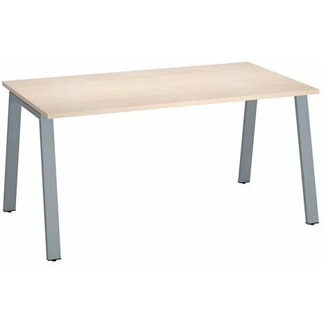 SANS MARQUE Bureau Droit Individuel Chêne Clair 160 X 80 Cm, Piétement Métal Aluminium - Arch - Maxiburo - Aluminium 3 SANS MARQUE Bureau Droit Individuel Chêne Clair 160 X 80 Cm, Piétement Métal Aluminium - Arch - Maxiburo - Aluminium