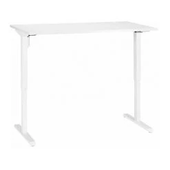 SANS MARQUE Bureau Droit Réglable L 140 X P 80 Cm, Piétement Métal Blanc - Nivo - Plateau Blanc - Maxiburo -France Bureau Soldes 2022 47745094 3