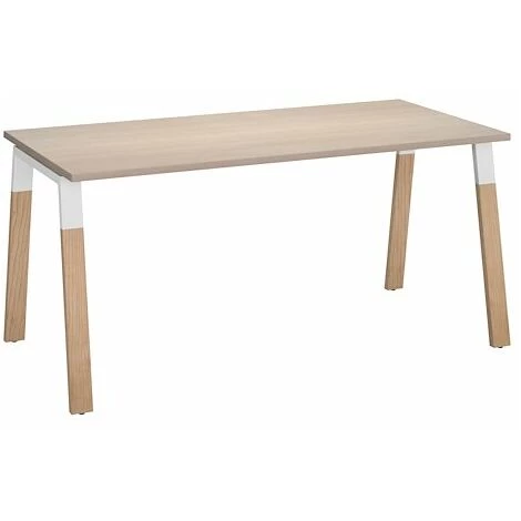 SANS MARQUE Bureau Droit Individuel L 160 X P 80 Piétement Bois Métal Chêne Clair - Arch - Maxiburo - Chêne Clair 3 SANS MARQUE Bureau Droit Individuel L 160 X P 80 Piétement Bois Métal Chêne Clair - Arch - Maxiburo - Chêne Clair