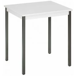 SANS MARQUE Table Multi-usages Gris Clair L 70 X P 60 Cm - Éco - Piétement Gris - Maxiburo - Anthracite
