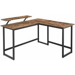 RED DECO Bureau D'angle Informatique FERGUSON Marron Médium MDF 140x130cm - Marron