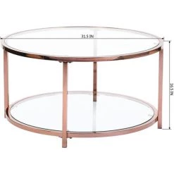 HOMEINBOX Table D'appoint CANALES Avec Plateau Rond En Verre Trempé Pointu 5028 -France Bureau Soldes 2022 47837794 5