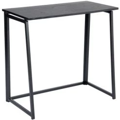 HOMEINBOX Bureau Informatique Pliable, Table Pliable - Cadre En Métal, Style Industriel - Noir 5816