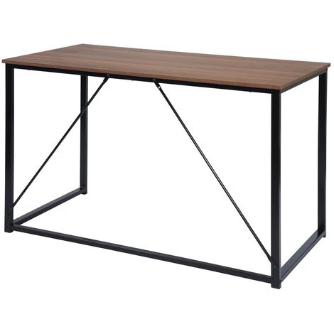 HOMEINBOX Bureau D'ordinateur Table De Travail En Aggloméré Et Table De Bureau En Acier 120x60x75cm Noir+Chêne Foncé 5362 5 HOMEINBOX Bureau D'ordinateur Table De Travail En Aggloméré Et Table De Bureau En Acier 120x60x75cm Noir+Chêne Foncé 5362 – Image 3
