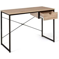 IDMARKET Bureau 1 Tiroir Latéral DETROIT Design Industriel -France Bureau Soldes 2022 48137904 4