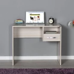 DECO IN PARIS Bureau Couleur Chêne 1 Tiroir 1 Niche LORIS - Bois Clair -France Bureau Soldes 2022 48139102 4