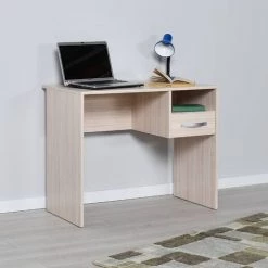 DECO IN PARIS Bureau Couleur Chêne 1 Tiroir 1 Niche LORIS - Bois Clair -France Bureau Soldes 2022 48139102 5