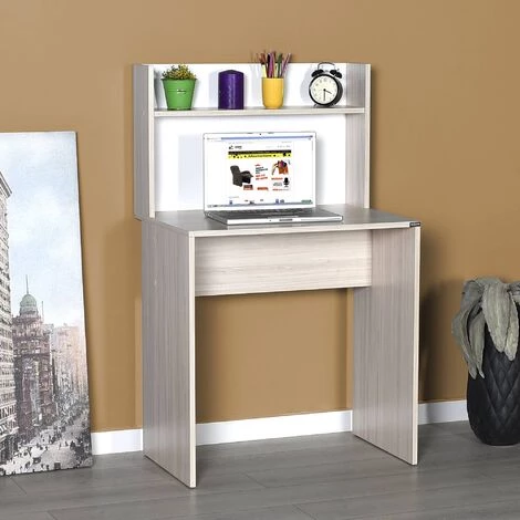 DECO IN PARIS Bureau Avec étagère Couleur Chêne LORIS - Bois Clair 4 DECO IN PARIS Bureau Avec étagère Couleur Chêne LORIS - Bois Clair – Image 2