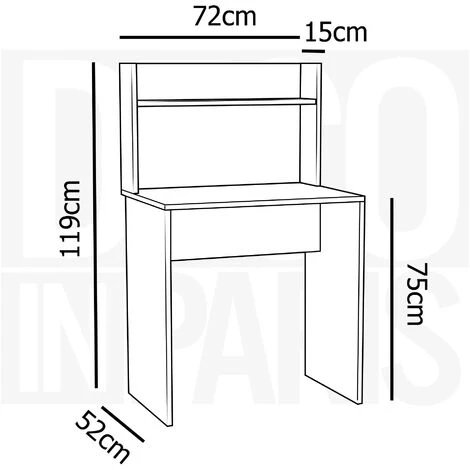 DECO IN PARIS Bureau Avec étagère Couleur Chêne LORIS - Bois Clair 7 DECO IN PARIS Bureau Avec étagère Couleur Chêne LORIS - Bois Clair – Image 5