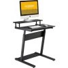 HOMOOI Bureau Debout En Forme De Z Réglable En Hauteur Ergonomique Avec Moniteur Riser 70x60x(75-115)cm CD207001WB