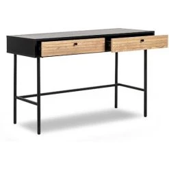 DECO IN PARIS Bureau 2 Tiroirs En Bois Et Métal Noir DARYL - Bois Noir -France Bureau Soldes 2022 48313660 3
