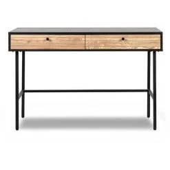 DECO IN PARIS Bureau 2 Tiroirs En Bois Et Métal Noir DARYL - Bois Noir -France Bureau Soldes 2022 48313660 4