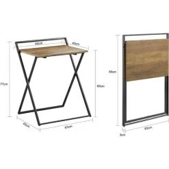 SoBuy FWT88-F Bureau Pliant Pour Petits Espaces, Bureau D'Ordinateur Table D’Etude Bureau Portable à Domicile, Salon, Chambre, Aucun Assemblage Requis Design Industriel -France Bureau Soldes 2022 48416018 3