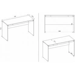 BEAUX MEUBLES PAS CHERS Bureau Noir 130 Cm -France Bureau Soldes 2022 48456380 3