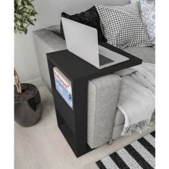 BEAUX MEUBLES PAS CHERS Meuble Ordinateur Bout De Canapé Noir -France Bureau Soldes 2022 48456382 3