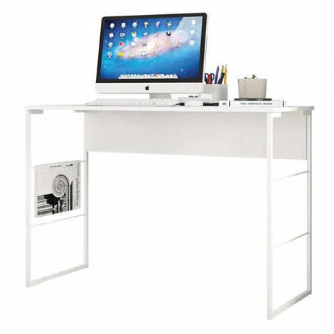 BEAUX MEUBLES PAS CHERS Bureau Blanc 120 Cm Pieds Métalliques 3 BEAUX MEUBLES PAS CHERS Bureau Blanc 120 Cm Pieds Métalliques