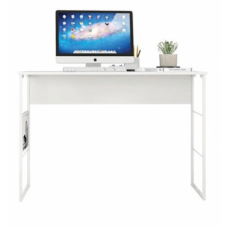 BEAUX MEUBLES PAS CHERS Bureau Blanc 120 Cm Pieds Métalliques 5 BEAUX MEUBLES PAS CHERS Bureau Blanc 120 Cm Pieds Métalliques – Image 3