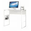 BEAUX MEUBLES PAS CHERS Bureau Blanc 90 Cm Pieds Métalliques