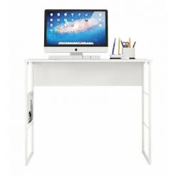 BEAUX MEUBLES PAS CHERS Bureau Blanc 90 Cm Pieds Métalliques -France Bureau Soldes 2022 48456390 3
