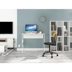 BEAUX MEUBLES PAS CHERS Bureau Blanc 90 Cm Pieds Métalliques -France Bureau Soldes 2022 48456390 4