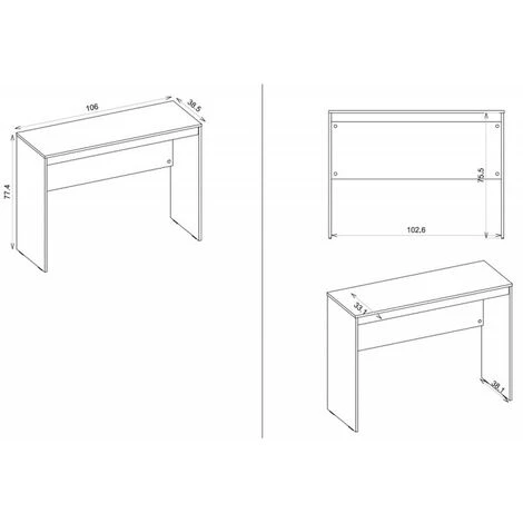 BEAUX MEUBLES PAS CHERS Bureau Noir 106 Cm 6 BEAUX MEUBLES PAS CHERS Bureau Noir 106 Cm – Image 4