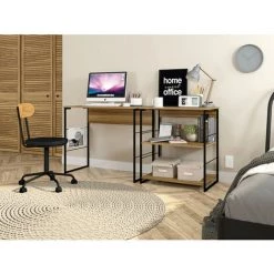 BEAUX MEUBLES PAS CHERS Bureau Miel 90 Cm Pieds Métalliques Noirs 11 BEAUX MEUBLES PAS CHERS Bureau Miel 90 Cm Pieds Métalliques Noirs -France Bureau Soldes 2022 48456393 5