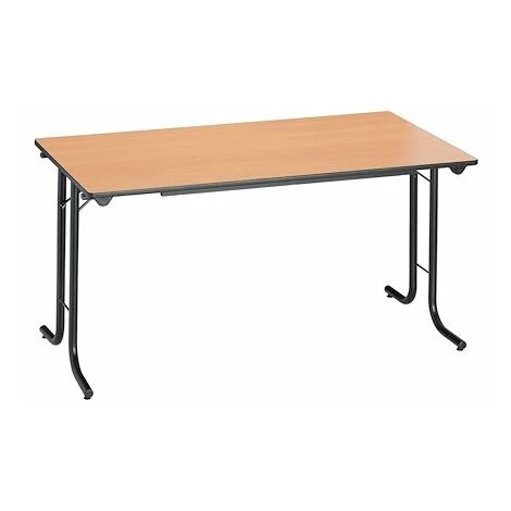 SANS MARQUE Table Rectangulaire Pliante Plateau Hêtre L 140 X P 70 Cm - Classique - Piétement Noir - Maxiburo - Noir 3 SANS MARQUE Table Rectangulaire Pliante Plateau Hêtre L 140 X P 70 Cm - Classique - Piétement Noir - Maxiburo - Noir