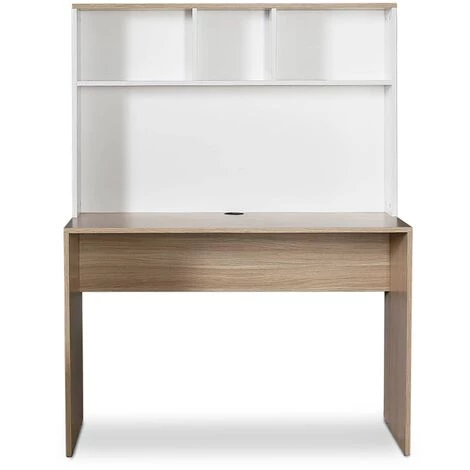 MOBILIER DECO HUGO - Bureau Avec 3 étagères Couleur Chêne Et Blanc HUGO - Blanc 4 MOBILIER DECO HUGO - Bureau Avec 3 étagères Couleur Chêne Et Blanc HUGO - Blanc – Image 2
