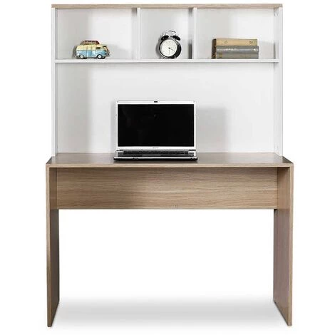 MOBILIER DECO HUGO - Bureau Avec 3 étagères Couleur Chêne Et Blanc HUGO - Blanc 5 MOBILIER DECO HUGO - Bureau Avec 3 étagères Couleur Chêne Et Blanc HUGO - Blanc – Image 3