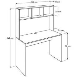 MOBILIER DECO HUGO - Bureau Avec 3 étagères Couleur Chêne Et Blanc HUGO - Blanc 11 MOBILIER DECO HUGO - Bureau Avec 3 étagères Couleur Chêne Et Blanc HUGO - Blanc -France Bureau Soldes 2022 48577335 5
