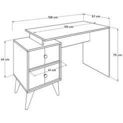 MOBILIER DECO MABEL - Bureau Couleur Bois Avec 2 Tiroirs Multicolores MABEL - Bois -France Bureau Soldes 2022 48577340 5