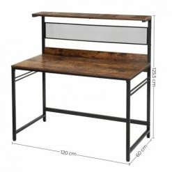 HUCOCO LOWES - Bureau Style Loft Chambre D'ado/bureau - 125.5x120x60 Cm - Meuble Chambre Ado - Marron -France Bureau Soldes 2022 48669036 3