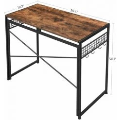 HUCOCO LOWAD - Bureau Style Loft Chambre D'ado/bureau - 100x76.5x50 Cm - Meuble Chambre Ado - Marron -France Bureau Soldes 2022 48669079 3