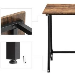 HUCOCO LUDER - Bureau Style Loft Chambre D'ado/bureau - 100x75x50 Cm - Meuble Chambre Ado - Marron -France Bureau Soldes 2022 48669094 3