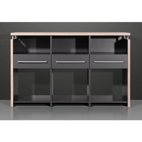 Meuble Pour Bureau En Aggloméré, Coloris Anthracite - Dim : L123 X H75 X P40 Cm.-PEGANE 4 Meuble Pour Bureau En Aggloméré, Coloris Anthracite - Dim : L123 X H75 X P40 Cm.-PEGANE – Image 2