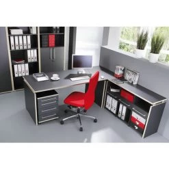Meuble Pour Bureau En Aggloméré, Coloris Anthracite - Dim : L123 X H75 X P40 Cm.-PEGANE 7 Meuble Pour Bureau En Aggloméré, Coloris Anthracite - Dim : L123 X H75 X P40 Cm.-PEGANE -France Bureau Soldes 2022 48813562 3