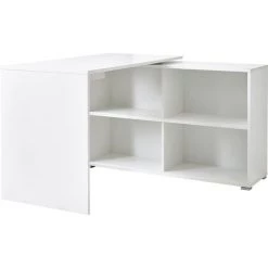 Bureau Coloris Blanc/Chêne Sonoma Repro - Dim : 120 X 76 X 120 Cm - PEGANE -