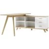 Bureau Angulaire Réversible En Bois Coloris Blanc/Chêne Sanremo Repro - Dim : L144 X H75 X P145 Cm - PEGANE - 1 Bureau Angulaire Réversible En Bois Coloris Blanc/Chêne Sanremo Repro - Dim : L144 X H75 X P145 Cm - PEGANE - -France Bureau Soldes 2022 48813865 1