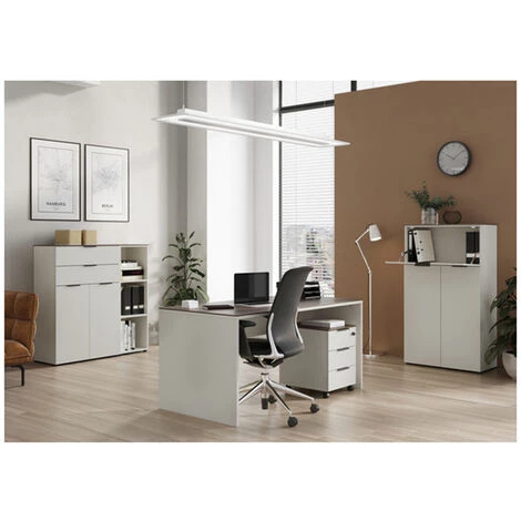 Bureau Cachemire/Noyer Repro - Longueur 158 X Profondeur 75 X Hauteur 79 Cm -PEGANE- 5 Bureau Cachemire/Noyer Repro - Longueur 158 X Profondeur 75 X Hauteur 79 Cm -PEGANE- – Image 3