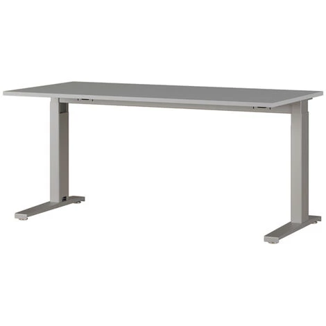 Bureau Coloris Gris Clair/Argenté - Longueur 160 X Hauteur 67 - 87 X Profondeur 80 Cm -PEGANE- 3 Bureau Coloris Gris Clair/Argenté - Longueur 160 X Hauteur 67 - 87 X Profondeur 80 Cm -PEGANE-